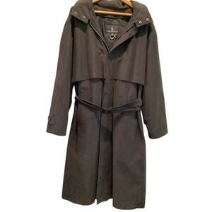 LONDON FOG MEN’S BLACK TRENCH COAT WITH REMOVABLE LINER 42 REGULAR